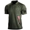 1776 Independência Dia Militar Polo Camiseta Homem T-shirt American Bandeira Americana Manga curta Mens roupas tops ao ar livre Camisa de pólo de golfe 240415