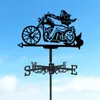 Motorfiets Weathervane Silhouet Art Black Metal Motorcyclist Wind Vanin Outdoors Decoraties Tuin voor Roof Yard Building 240403