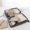 Bolsas de armazenamento 7pcspcs Conjunto de viagens Organizador de mala Pacote de cubos Casos