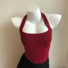 Summer Tops senza corto senza schienale a maglia Schermo rosso Ssertle Sleeveless Sexy Vintage Tank 240412