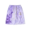 Heren shorts shorts zomer inkt schilderen elegante graffiti -brief middelste broek vijfde groothandel