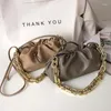 Sac Gold Chain Pu Leather Cloud pour les femmes 2024 Winter aisselle des aisselles dame sacs à main