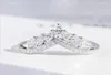 Rozmiar 610 Luksusowa biżuteria Prawdziwa 925 Srebrny Pierścień Crown Pełny markizowy kawałek biały topaz cz diamond moissanite kobiety ślub Ban5900927