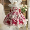 1-5y babhaghers eids gowns for red costumes for Children Party Clothings for Princess Birthdas Wedding Prom Elegant Formant Dress240412