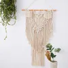 Tapissries Bohemian Style Macrame Wall Hanging Tapestry Handvävd bomull för heminredning vardagsrum sovrum dekoration gåva