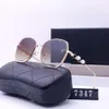 Luxury Chanelesunglasses Designer Sunglasses New Anti Blue Light Sunglasses Handsome And Fashionable American Instagram Printed Trendy Sunglasses For Women