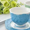 Koppar tefat europeisk stil cappuccino kaffekopp porslin modern söt återanvändbar ekovänlig porcelana te