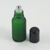 Bouteilles de rangement rouler sur une bouteille de rouleau 20 ml pour les huiles essentielles en verre rechargeable de déodorants en verre avec couvercles noirs