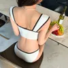 Women's Swimwear Two Piece Bikini Sets Sexy Swimsuit Halter String Brazilian Bathing Suit Wavy Triangle Set