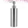 Liquid Soap Dispenser 1pc 250ml Stainless Steel Cylindrical Lotion With Rust Proof Pump For Hand Shower Gel(Silver)