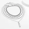 Set Personalized Trendy Cool Fashion One Line Stick Decoration Geometric Mix and Match Hip Hop Necklace Women's Trend