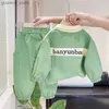 Kleidungssets Frühling kausaler Anzug Baby Jungen Mädchen Cartoon Strips Hemd Hosen 2pcs/Set Kinder Kleidung Kinder Kindswear 0-5 Jahre Y240415