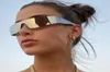 Солнцезащитные очки 2000 -х годов Эстетические мужчины Y2K One Piece Sport Sun Ocles Women Vintage Wrap Around Shades Fashion Punk Goggle Eyewear6326772