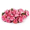 Dekorativa blommor 30 datorer Matsalsbordet Decor Rose Head Wedding Earth Tones 3cm Flower Decoration Silk Artificial For