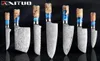 Xituo Kitchen Knivesset Damasco Aço VG10 Chef Cleaver Cleaver Paring Bread Faca resina azul e cor de madeira colorida ferramenta de cozinha4440926