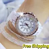 Kobiety zegarki 2018 Najlepsze marka luksusowe ceramiczne kobiety039s Watch Fashion Quartz Womiet Wrist Watch Diamond White Femalewatch 209076422