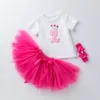 Vêtements pour enfants, Amazon Baby Girl T-shirt à manches courtes imprimées de 2 ans, jeu de jupe princesse