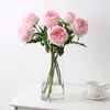 Decorative Flowers 48cm Real Touch Peony Artificial Branches Rose Decor For Home Vase Wedding Christmas Valentine's Gift Fake Flower