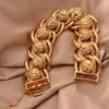 Dubai Gold Color Armband för män Kvinnliga bröllopslänkskedja Islamiska muslimska arabiska Mellanöstern smycken afrikanska armband gåvor240403