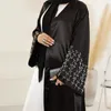 Vêtements ethniques Eid Ramadan Per perlé Abaya pour les femmes Musulman Mode Mode Dubaï Turquie Kaftan Kimono Cardigan Islamic Jalabiya Arabe Robe