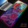 Pads xgzbig Grand jeu RGB Mousepad xl Gamer Mat Mouse Pad pour CS Go Hyper Beast PC PC Backlight LED xxl Keyboard Mat de bureau