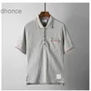 Summer TB Trend Pure Cotton Sports T-shirt Mens Pocket Ribbon Lapel Fashion Polo Shirt 2116-1