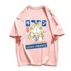 Camiseta feminina nova camiseta japonesa masculina e feminina marca de algodão puro de algodão impressão de desenho animado plus size roupas femininas grátis