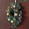 Fleurs décoratives couronnes de Noël pendentif rotin pour la porte de la poupée