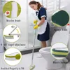 Cleaning Brushes Extendable Bathtub and Tile Scrubber Lon Handle Shower Cleanin Brush 2 in 1 Hard Bristles Scrub Brush and Scrub Spone L49