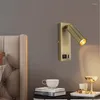 Wandlampe USB wiederaufladbare oberflächenmontierte Scheinwerferlichter mit Schalter Schalter LED -Schlafzimmerstudium Nacht