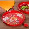 Çay tepsileri tepsisi Çin tarzı yeniden kullanılabilir melamin pürüzsüz yüzey çiçek desen masa gıda sunucusu yemekler içecek tabağı düğün dekor