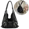 Hobo Women Vintage Shoulder Bag Versátiles Versátiles de cuero múltiples bolsillos PU Soft Satchel School Trabajo mochila