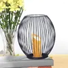 Candele Holder With Hire Lantern Black Oval Mesh ovale per pilastro Candela gabbia