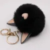 Keychains Lanyards Cute Mouth Bunny Ears Fur Ball Keychains Pendant Car Plush Girl Bag Custom Pendant Diy Keychain Accessories Llaveros Para Mujer