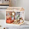 3D Buzzles Robotime Rolife 3D Puzzle Super Store Super Store Lounge Lounge Plastic DIY Miniature House Kit LED Building Builds للبالغين النساء Y240415