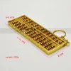 Keychains 9 or13 Axle Chinese Abacus Golden Abacus Bead Arithmetics Metal Keychain Aotomotive Keyring Ring Key Fob
