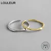 Clusterringen Louleur 925 Sterling Silver Open Ring Ins Cold Cool Minimalistische gezichtsvinger voor vrouwen Verklaring Verstelbaar Dun