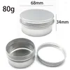 Bouteilles de rangement 50pcs Boîte en aluminium rond étain 60 ml 80 ml Vis Top de couvercle de la barbe