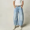 Jean Biggy Balggy Imcute Femmes décontractées pantalons de denim de taille et de baril de taille 90