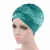 Écharpe turban à velours chaud Hijab pour femmes perles de cordons de châtonnet