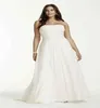 Plus Size Beach Wedding Dresses 2019 New Custom Made Court Train ärmlösa stropplösa veck Empire Midje elegant Chiffon Bridal G1520137