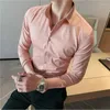 Men's Casual Shirts 9 Colors High Quality Men Dress Shirt 2024 Spring Long Sleeve Solid Business Slim Fit Homme Social 4XL