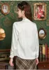 Camicette da donna camicia in stile cinese in stile cinese primavera/estate abbigliamento da ricamo vintage a maniche lunghe di seta sciolta