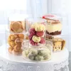 Disposable Cups Straws 10pcs Net Red Transparent Plastic Box Snack Cookies Candy Packaging Cake Tiramisu Dessert With Lids Party