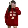 High quality designer clothing Shopkeeper Zhi Miao Mu Correct Spring Festival Christmas Versatile Simple Net Red Knitted Sweater Coat