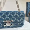 حقيبة حمل الشاطئ Danning Denim Blue Ava Niche Cellne Cellne Cellne Triumphal Chain أفقي حقيبة الهاتف المحمول