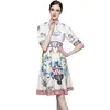 Vestido de niña boutique vestido estampado vestido de manga corta vestidos de moda de moda de moda vestidos de pista de moda