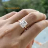 Simple Style 14K Real Pure Solid Yellow Gold with Ice Cut Emerald Moissanite Men Ring Jewelry