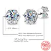 スタッドイヤリング1ct d女性用モイサナイト925 Sterling Silver Diamond Earring Wedding with GRAトップ品質のジュエリー