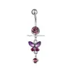 Navelklockknappringar YYJFF D0347 7 Färger Mix Belly Ring Body Piercing Smycken Dingle Accessories Drop Delivery DHVH7